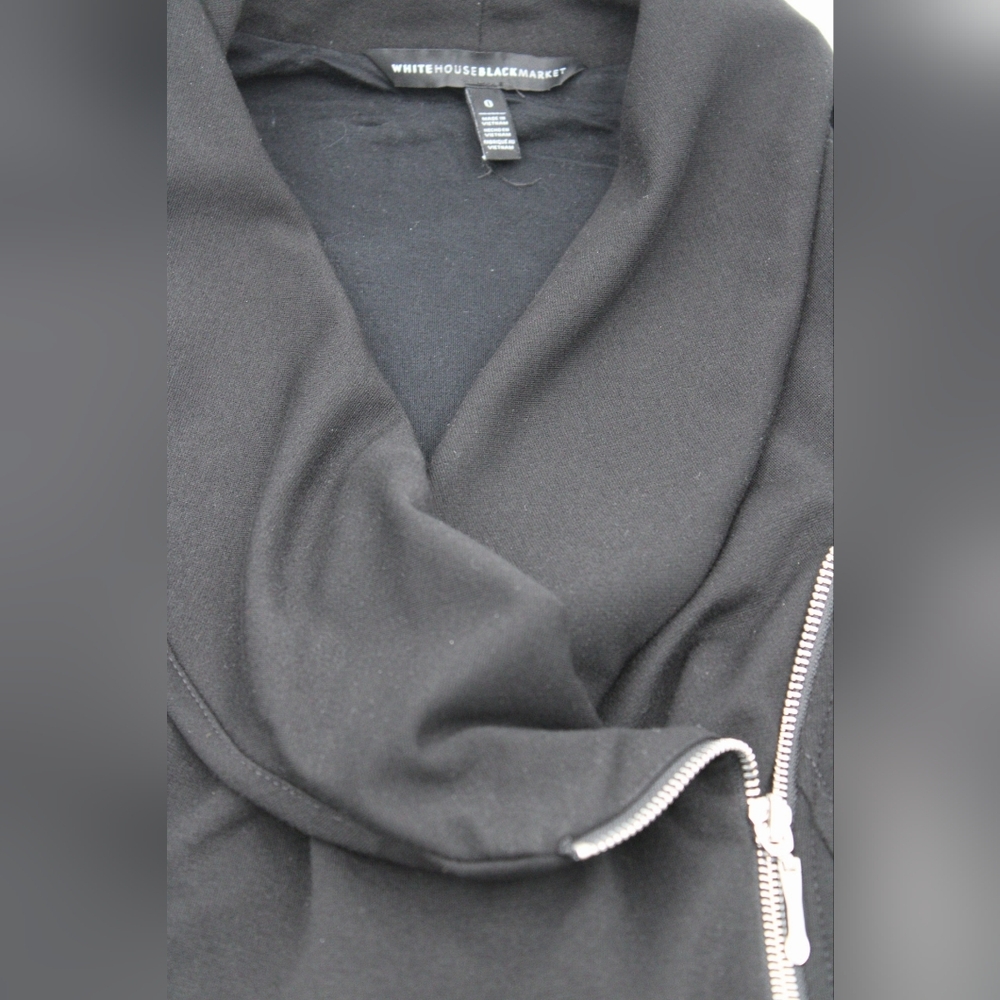 White House Black Market Side Zip Cowl Neck Jacket Size 0 - Picture 7 of 7